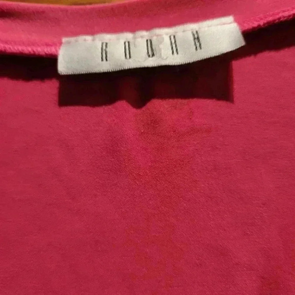 Womans Pretty Pink/Orange Draped Top with  Cap Sleeves - Picture 4 of 6